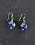 Single Blue Pottery Bead Earrings (Blue & Green)
